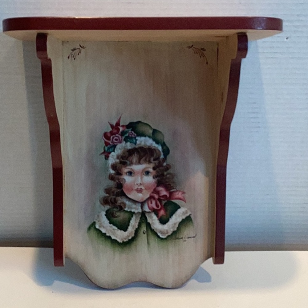 Vintage Hand Painted Wall Shelf